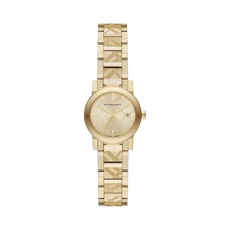 burberry check etched bracelet watch 26mm gold wholesale|Burberry Ladies The City Engraved Check Watch BU9234.